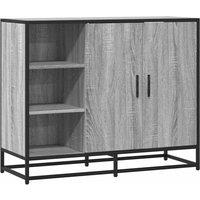 Berkfield Home Sideboard Grey Sonoma 92x35x76 cm Engineered Wood | Size: 92 x 35 x 76 cm
