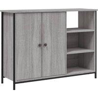 Berkfield Home Sideboard Grey Sonoma 100x33x75 cm Engineered Wood | Size: 100 x 33 x 75 cm