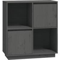 Berkfield Home Sideboard Grey 74x35x80 cm Solid Wood Pine | Size: 74 x 35 x 80 cm