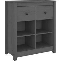 Berkfield Home Sideboard Grey 70x35x80 cm Solid Wood Pine | Size: 70 x 35 x 80 cm
