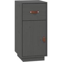 Berkfield Home Sideboard Grey 34x40x75 cm Solid Wood Pine | Size: 34 x 40 x 75 cm