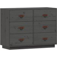 Berkfield Home Sideboard Grey 100x40x75 cm Solid Wood Pine | Size: 100 x 40 x 75 cm