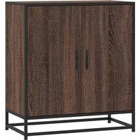 Berkfield Home Sideboard Brown Oak 68x35x76 cm Engineered Wood & Metal | Size: 68 x 35 x 76 cm