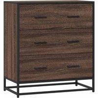 Berkfield Home Sideboard Brown Oak 68x35x76 cm Engineered Wood & Metal | Size: 68 x 35 x 76 cm