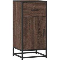 Berkfield Home Sideboard Brown Oak 35.5x35x76 cm Engineered Wood & Metal