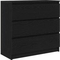 Berkfield Home Sideboard Black Oak 80x35x76 cm Engineered Wood | Size: 80 x 35 x 76 cm