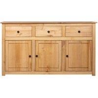 Berkfield Home Sideboard 135x40x80 cm Solid Pinewood Panama Range in Brown | Size: 135 x 40 x 80 cm