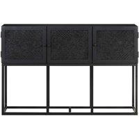 Berkfield Home Sideboard 115x30x76 cm Solid Mango Wood in Black | Size: 115 x 30 x 76 cm