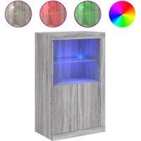 Berkfield Home Side Cabinet with LED Lights Grey Sonoma Engineered Wood