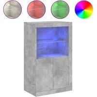 Berkfield Home Side Cabinet with LED Lights Concrete Grey Engineered Wood
