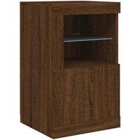 Berkfield Home Side Cabinet with LED Lights Brown Oak Engineered Wood
