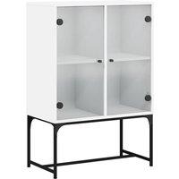 Berkfield Home Side Cabinet with Glass Doors White 69x37x100 cm | Size: 69 x 37 x 100 cm