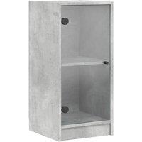 Berkfield Home Side Cabinet with Glass Doors Concrete Grey 35x37x75.5 cm