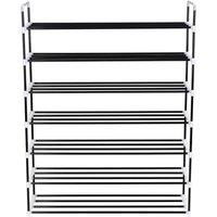 Berkfield Home Shoe Rack with 7 Shelves Metal & Plastic Black
