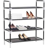 Berkfield Home Shoe Rack with 4 Shelves Metal & Non-woven Fabric Black