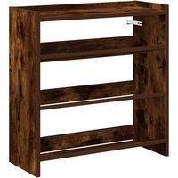 Berkfield Home Shoe Rack Smoked Oak 60x25x62 cm Engineered Wood in Brown | Size: 60 x 25 x 62 cm