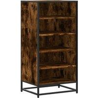 Berkfield Home Shoe Rack Smoked Oak 48x38x97.5 cm Engineered Wood in Brown