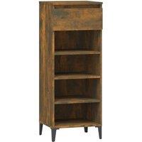 Berkfield Home Shoe Rack Smoked Oak 40x36x105 cm Engineered Wood in Brown | Size: 40 x 36 x 105 cm