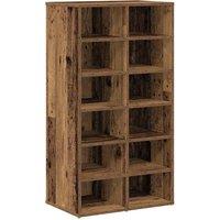 Berkfield Home Shoe Rack Old Wood 54x34x100.5 cm Engineered Wood in Brown
