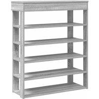 Berkfield Home Shoe Rack Grey Sonoma 80x30x98 cm Engineered Wood | Size: 80 x 30 x 98 cm