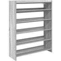 Berkfield Home Shoe Rack Grey Sonoma 80x25x100 cm Engineered Wood | Size: 80 x 25 x 100 cm