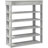 Berkfield Home Shoe Rack Concrete Oak 80x30x98 cm Engineered Wood in Grey | Size: 80 x 30 x 98 cm