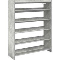 Berkfield Home Shoe Rack Concrete Grey 80x25x100 cm Engineered Wood | Size: 80 x 25 x 100 cm