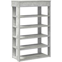 Berkfield Home Shoe Rack Concrete Grey 60x30x98 cm Engineered Wood | Size: 60 x 30 x 98 cm
