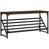 Berkfield Home Shoe Rack Brown Oak 90x30x45 cm Engineered Wood | Size: 90 x 30 x 45 cm