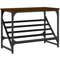 Berkfield Home Shoe Rack Brown Oak 60x30x45 cm Engineered Wood | Size: 60 x 30 x 45 cm
