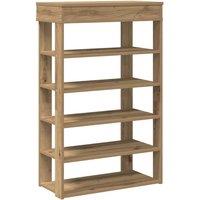 Berkfield Home Shoe Rack Artisan Oak 60x30x98 cm Engineered Wood in Brown | Size: 60 x 30 x 98 cm
