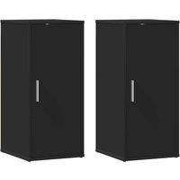 Berkfield Home Shoe Cabinets 2 pcs Black 32x35x70 cm Engineered Wood | Size: 32 x 35 x 70 cm