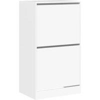 Berkfield Home Shoe Cabinet with 2 Flip-Drawers White 60x42x108 cm | Size: 60 x 42 x 108 cm