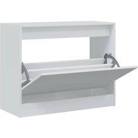 Berkfield Home Shoe Cabinet White 80x34x63 cm Engineered Wood | Size: 80 x 34 x 63 cm
