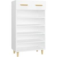 Berkfield Home Shoe Cabinet White 60x35x105 cm Engineered Wood | Size: 60 x 35 x 105 cm