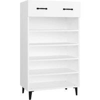 Berkfield Home Shoe Cabinet White 60x35x105 cm Engineered Wood | Size: 60 x 35 x 105 cm