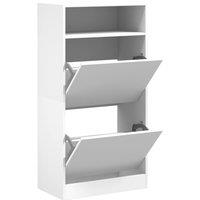 Berkfield Home Shoe Cabinet White 60x34x116 cm Engineered Wood | Size: 60 x 34 x 116 cm