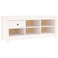 Berkfield Home Shoe Cabinet White 110x38x45.5 cm Solid Wood Pine