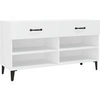 Berkfield Home Shoe Cabinet White 102x35x55 cm Engineered Wood | Size: 102 x 35 x 55 cm
