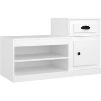 Berkfield Home Shoe Cabinet White 100x42x60 cm Engineered Wood | Size: 100 x 42 x 60 cm