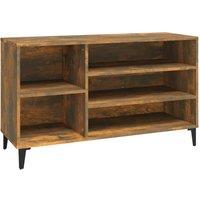 Berkfield Home Shoe Cabinet Smoked Oak 102x36x60 cm Engineered Wood in Brown | Size: 102 x 36 x 60 cm