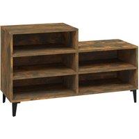 Berkfield Home Shoe Cabinet Smoked Oak 102x36x60 cm Engineered Wood in Brown | Size: 102 x 36 x 60 cm