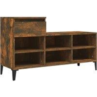 Berkfield Home Shoe Cabinet Smoked Oak 102x36x60 cm Engineered Wood in Brown | Size: 102 x 36 x 60 cm