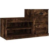 Berkfield Home Shoe Cabinet Smoked Oak 100x42x60 cm Engineered Wood in Brown | Size: 100 x 42 x 60 cm