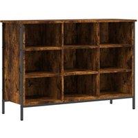 Berkfield Home Shoe Cabinet Smoked Oak 100x35x70 cm Engineered Wood in Brown | Size: 100 x 35 x 70 cm