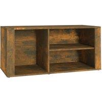 Berkfield Home Shoe Cabinet Smoked Oak 100x35x45 cm Engineered Wood in Brown | Size: 100 x 35 x 45 cm