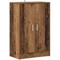 Berkfield Home Shoe Cabinet Old Wood 60x35x92 cm Engineered Wood in Brown | Size: 60 x 35 x 92 cm