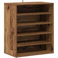 Berkfield Home Shoe Cabinet Old Wood 60x35x70 cm Engineered Wood in Brown | Size: 60 x 35 x 70 cm