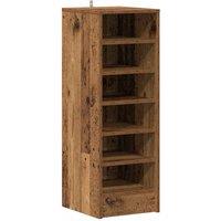 Berkfield Home Shoe Cabinet Old Wood 32x35x92 cm Engineered Wood in Brown | Size: 32 x 35 x 92 cm