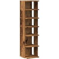 Berkfield Home Shoe Cabinet Old Wood 28x27x102 cm Engineered Wood in Brown | Size: 28 x 27 x 102 cm